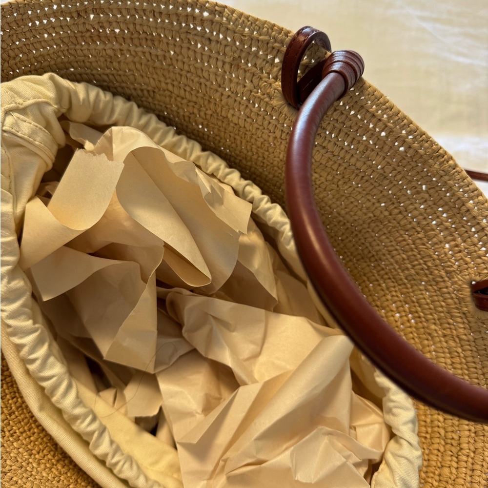 Sezane Justine Straw Bucket Bag EUC Medium Raffia - Picture 8 of 9